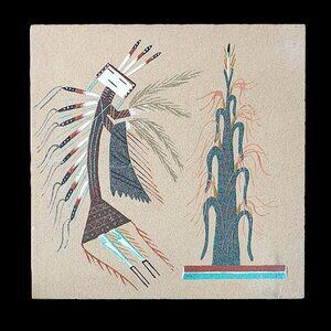 Sand Painting Navajo Yei 12" square
